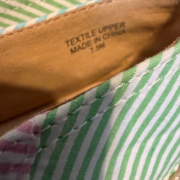 Talbots Pastel Striped Espadrilles with Bow Sz 7.5 - Picture 10 of 14
